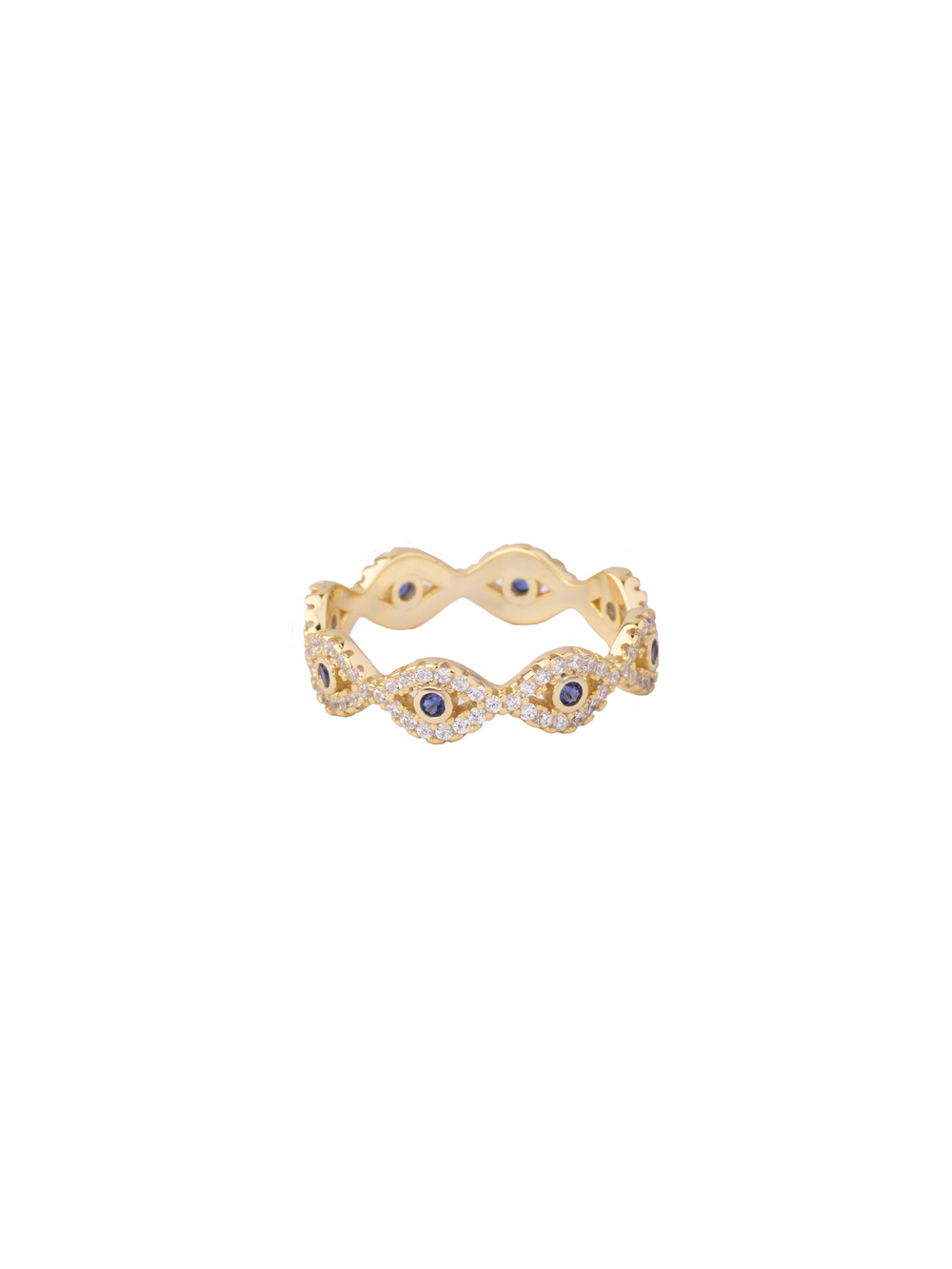 Anillo Ojos Azules Con Zirconias