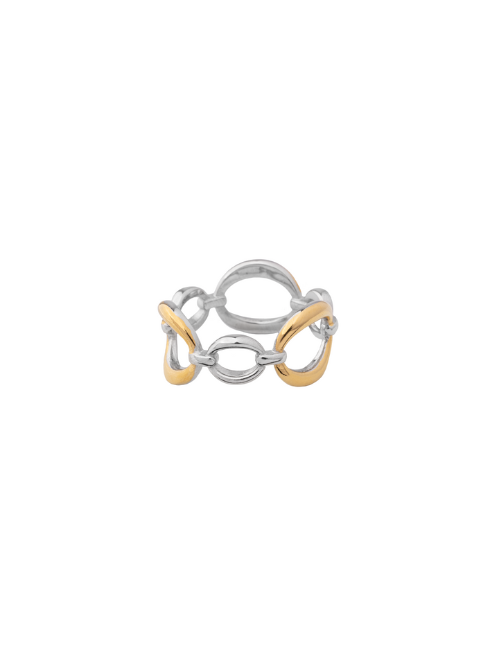 Anillo Ovados Enlazados Combinado