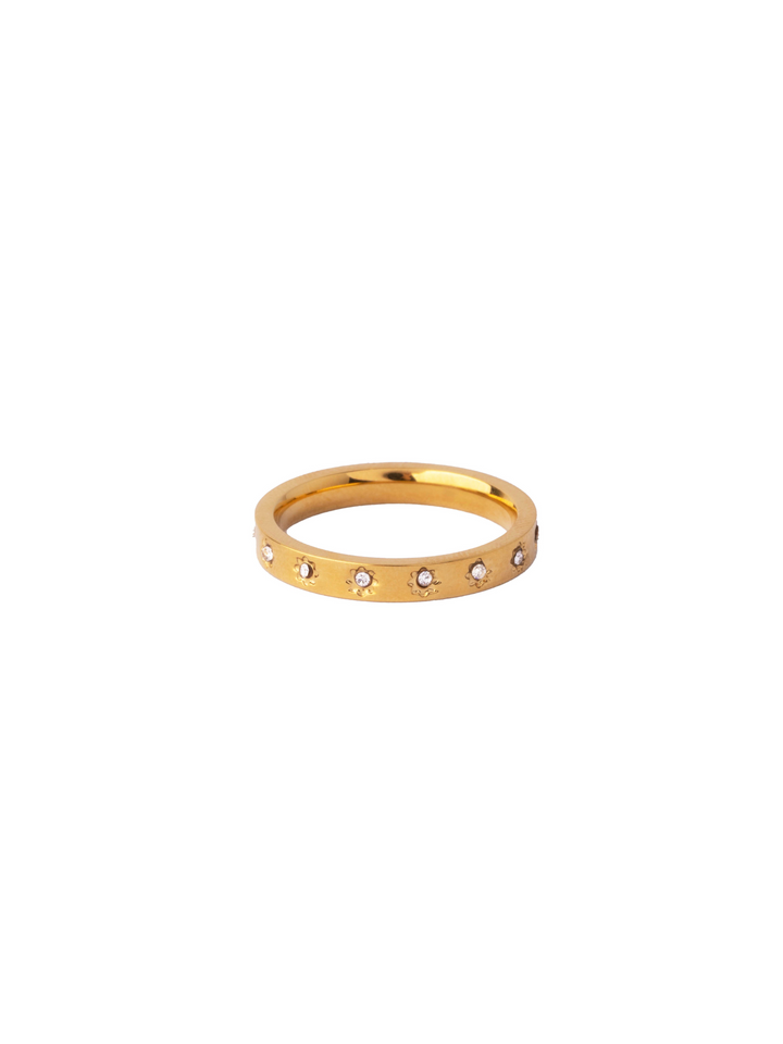 Anillo Con Mini Flores Zirconias