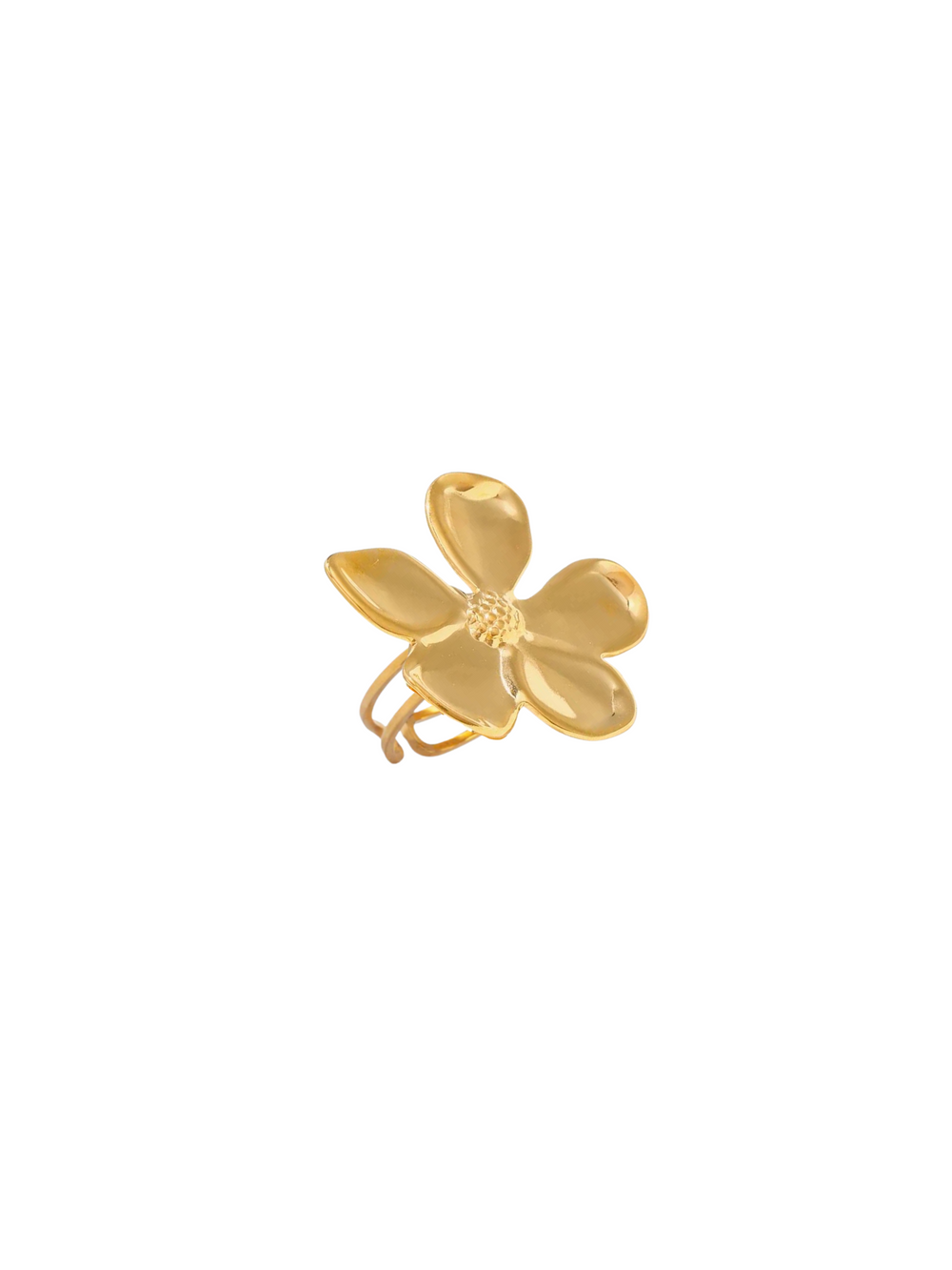 Anillo Con Flor Irregular Chunky