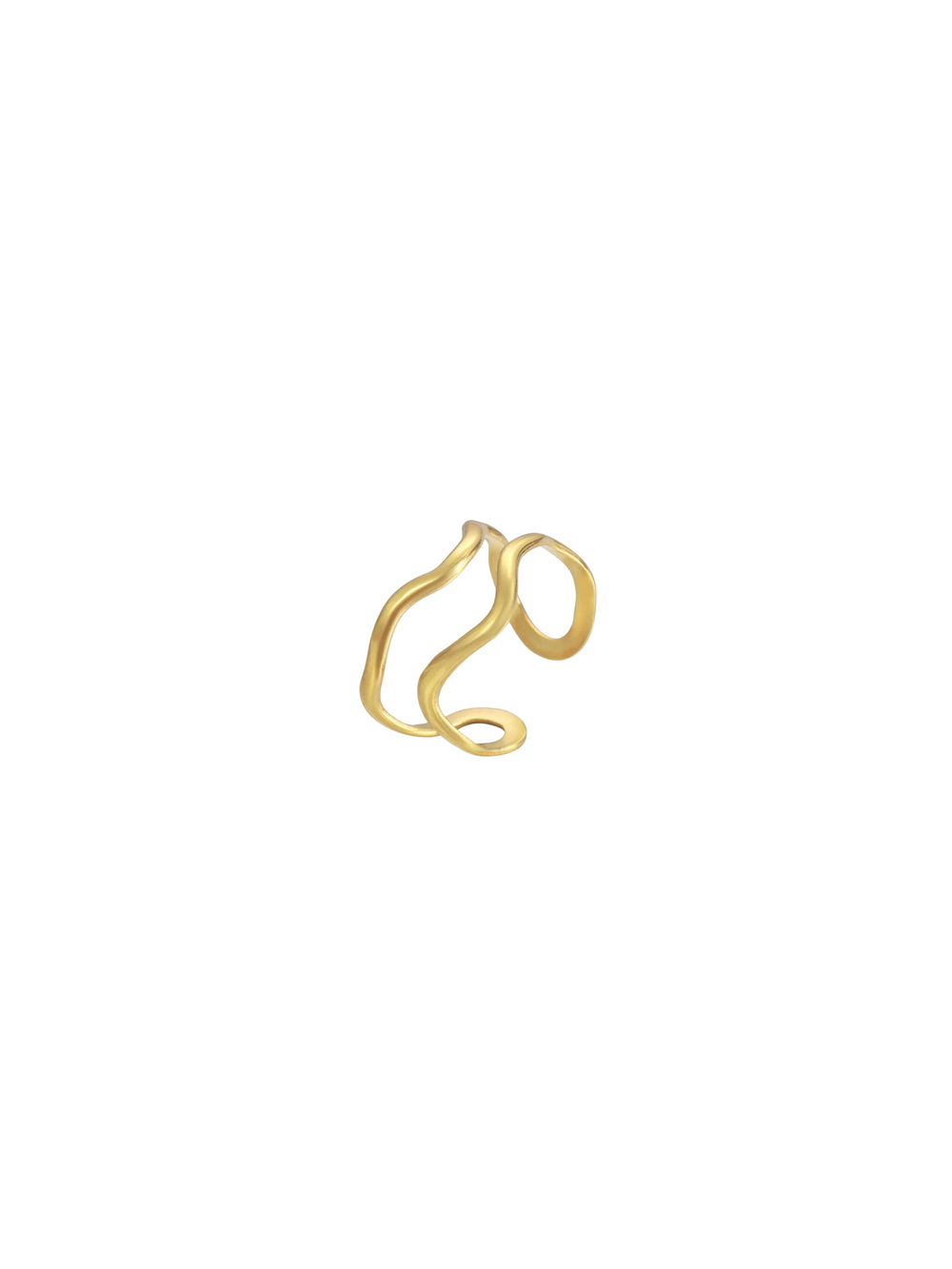 Anillo Doble Linea Ondulada Abierto