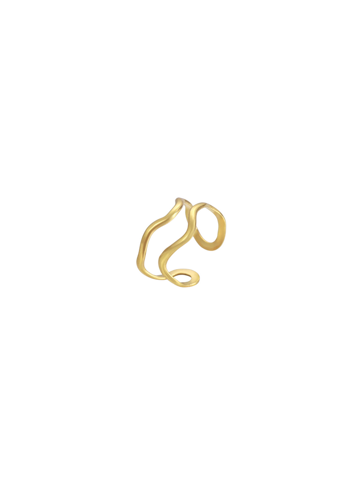Anillo Doble Linea Ondulada Abierto
