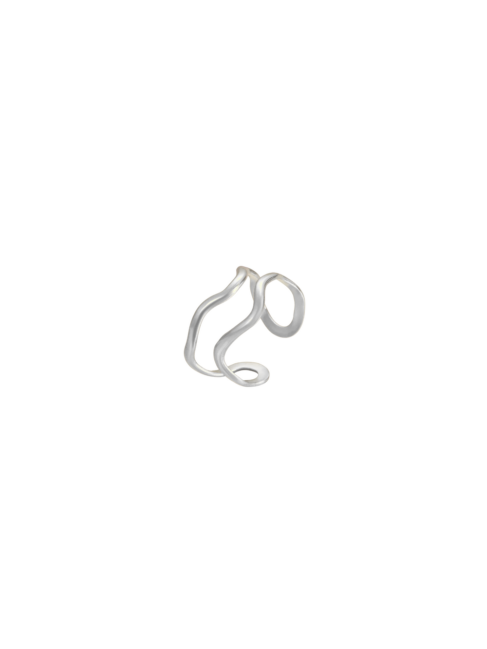 Anillo Doble Linea Ondulada Abierto
