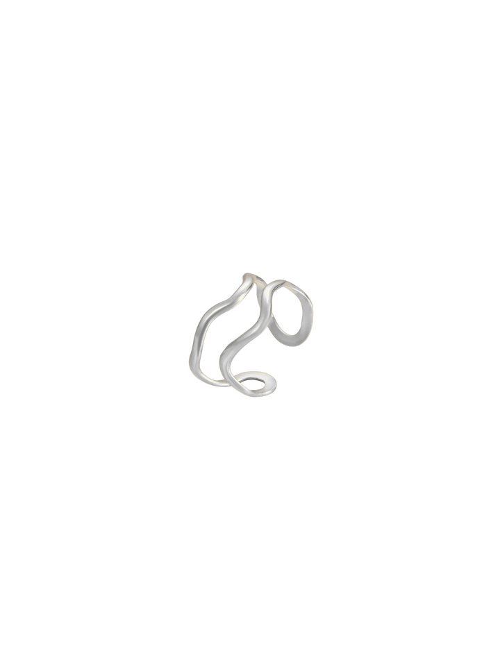 Anillo Doble Linea Ondulada Abierto
