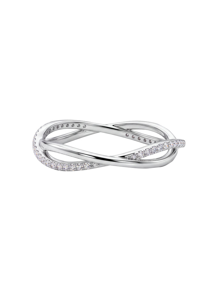 Anillo Entrelazado Liso Y Con Zirconias