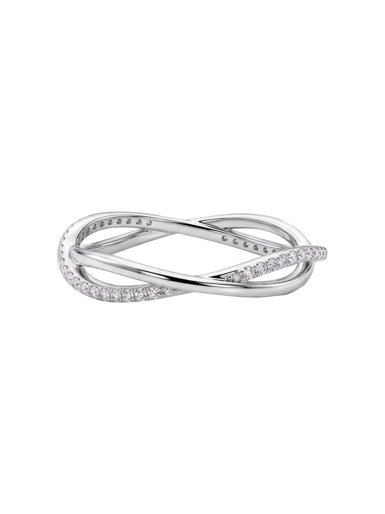 Anillo Entrelazado Liso Y Con Zirconias