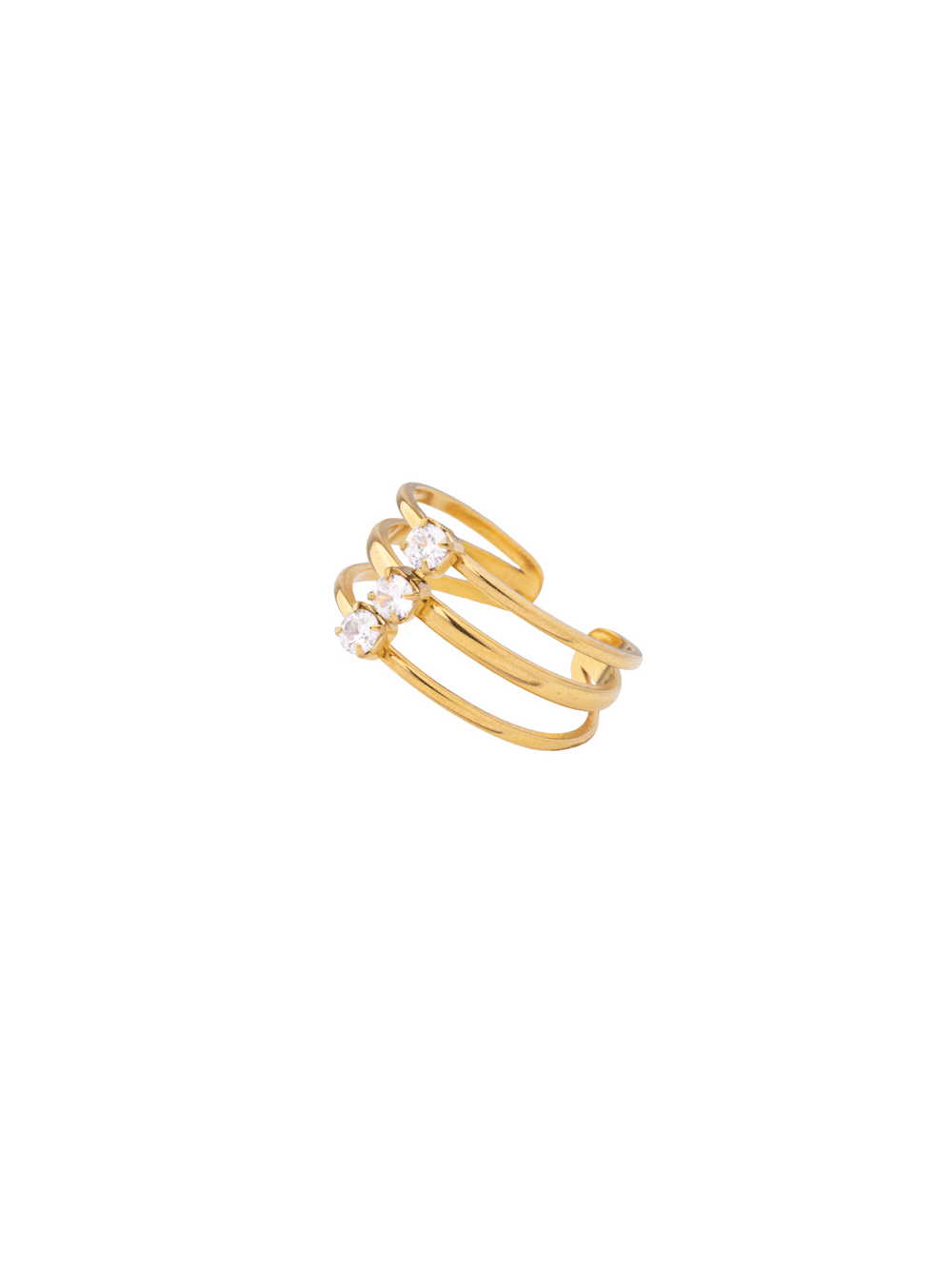 Anillo Triple Linea Zirconia