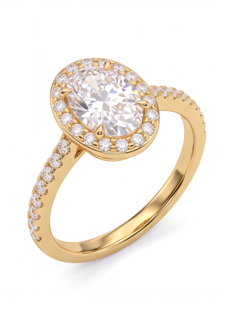 Anillo Ovalo Con Zirconia Blanca