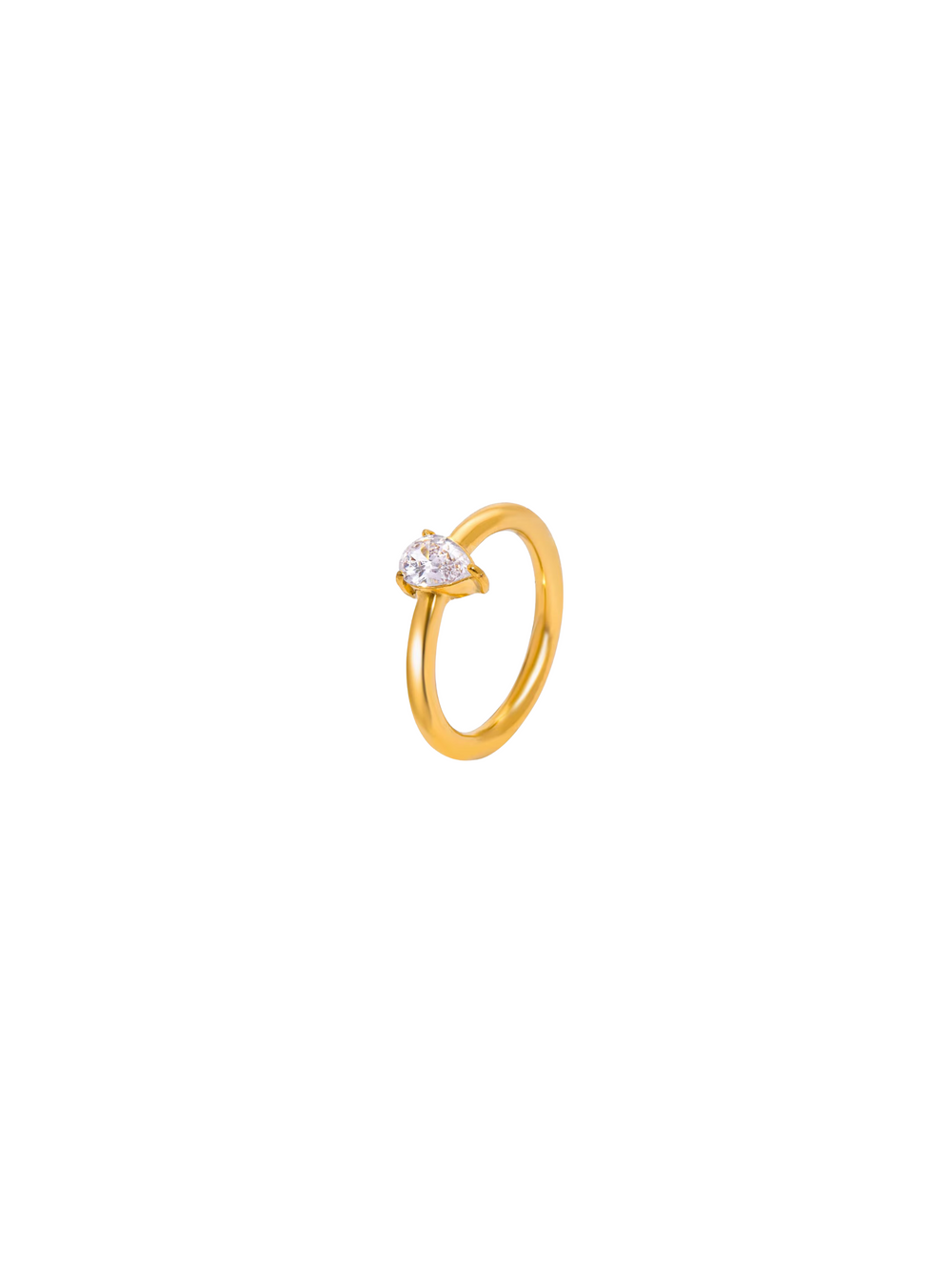 Anillo Delgado Con Gota Zirconia