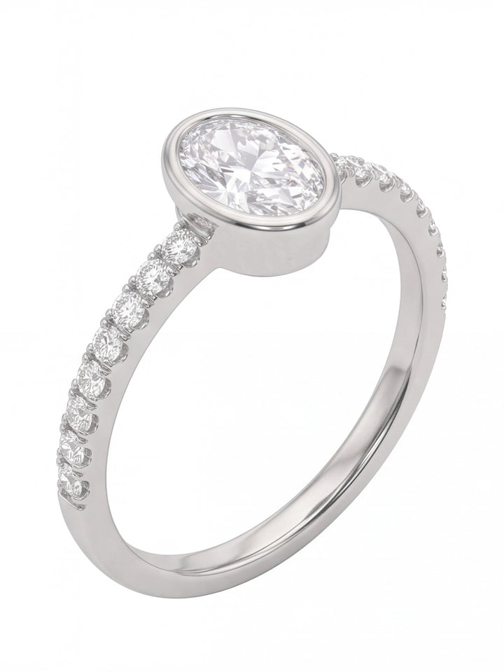 Anillo Con Zirconia Ovalada
