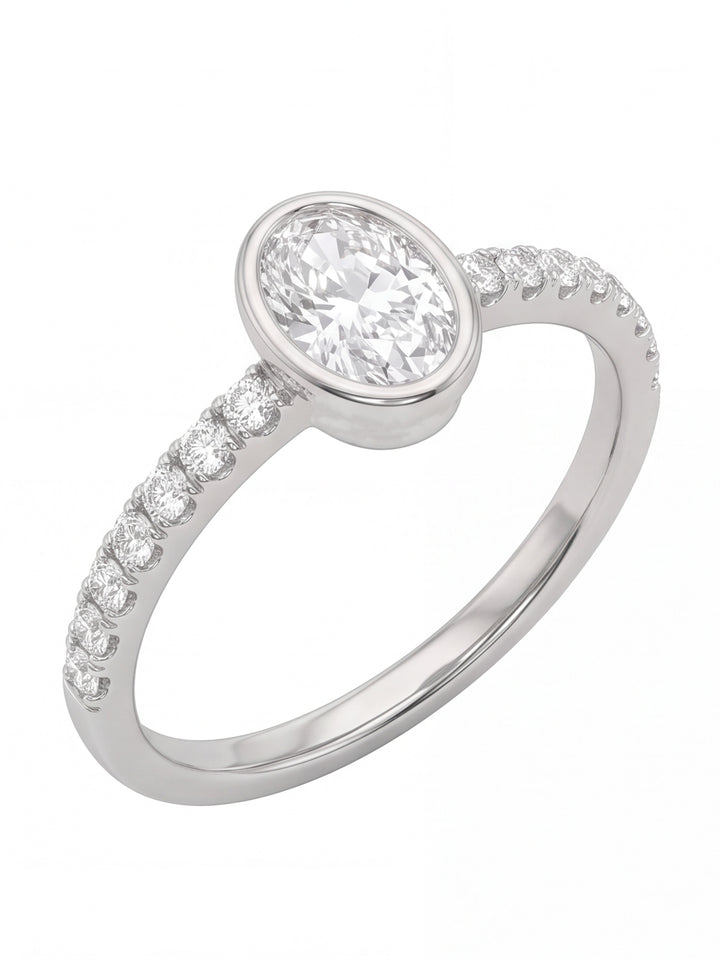Anillo Con Zirconia Ovalada