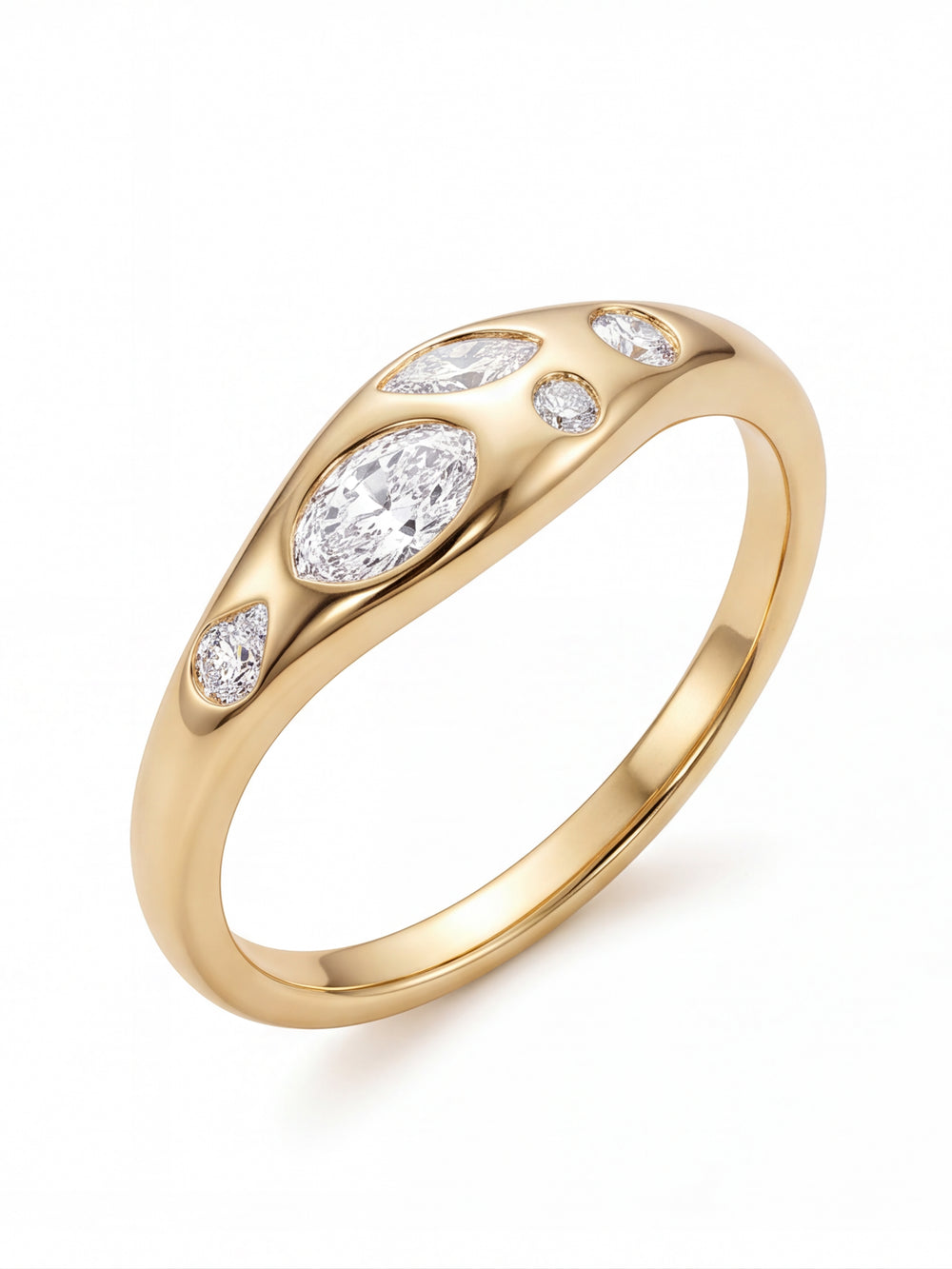 Anillo Grueso Con Zirconias