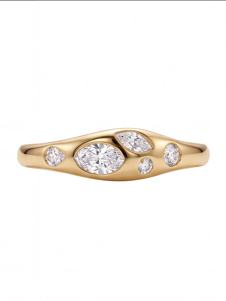 Anillo Grueso Con Zirconias