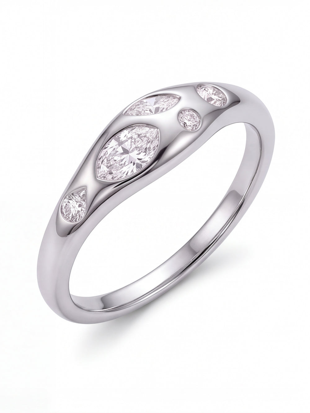 Anillo Grueso Con Zirconias