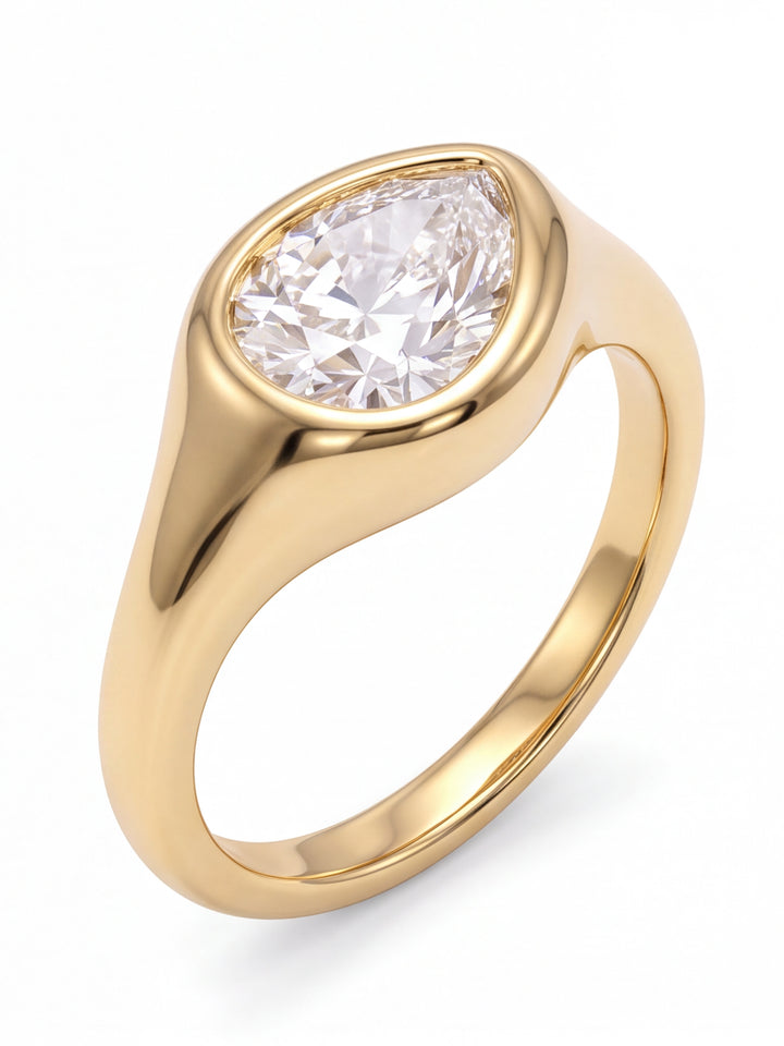 Anillo Grueso Zirconia Pera