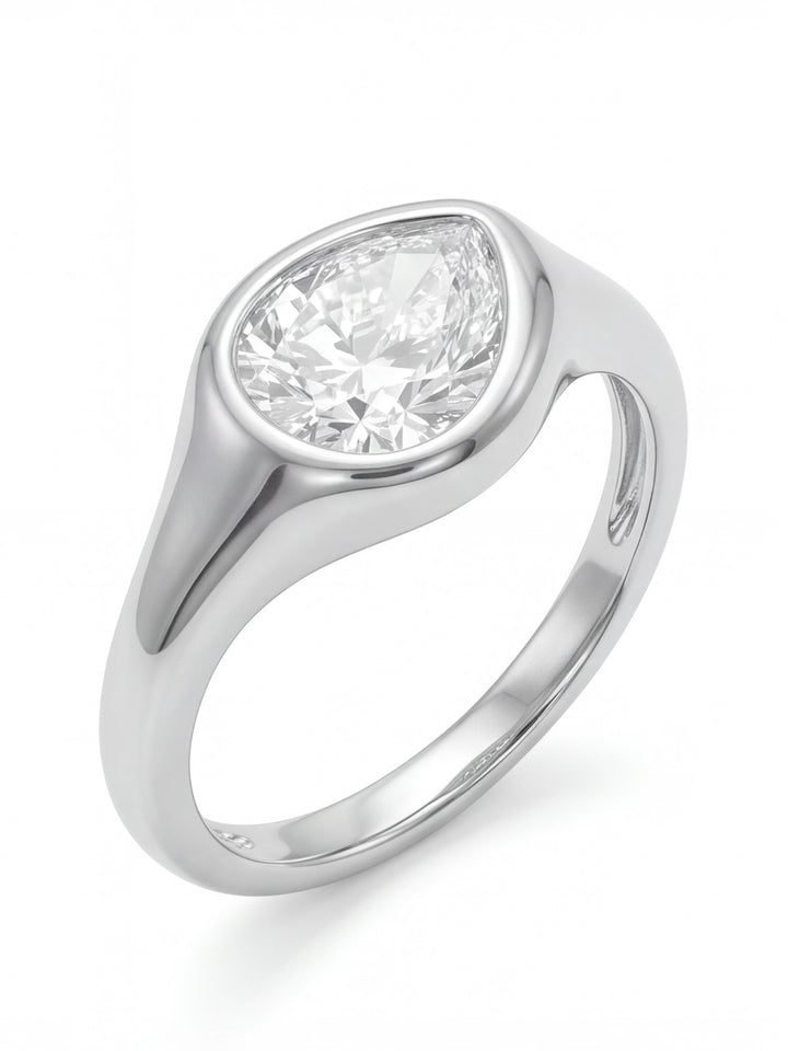 Anillo Grueso Zirconia Pera