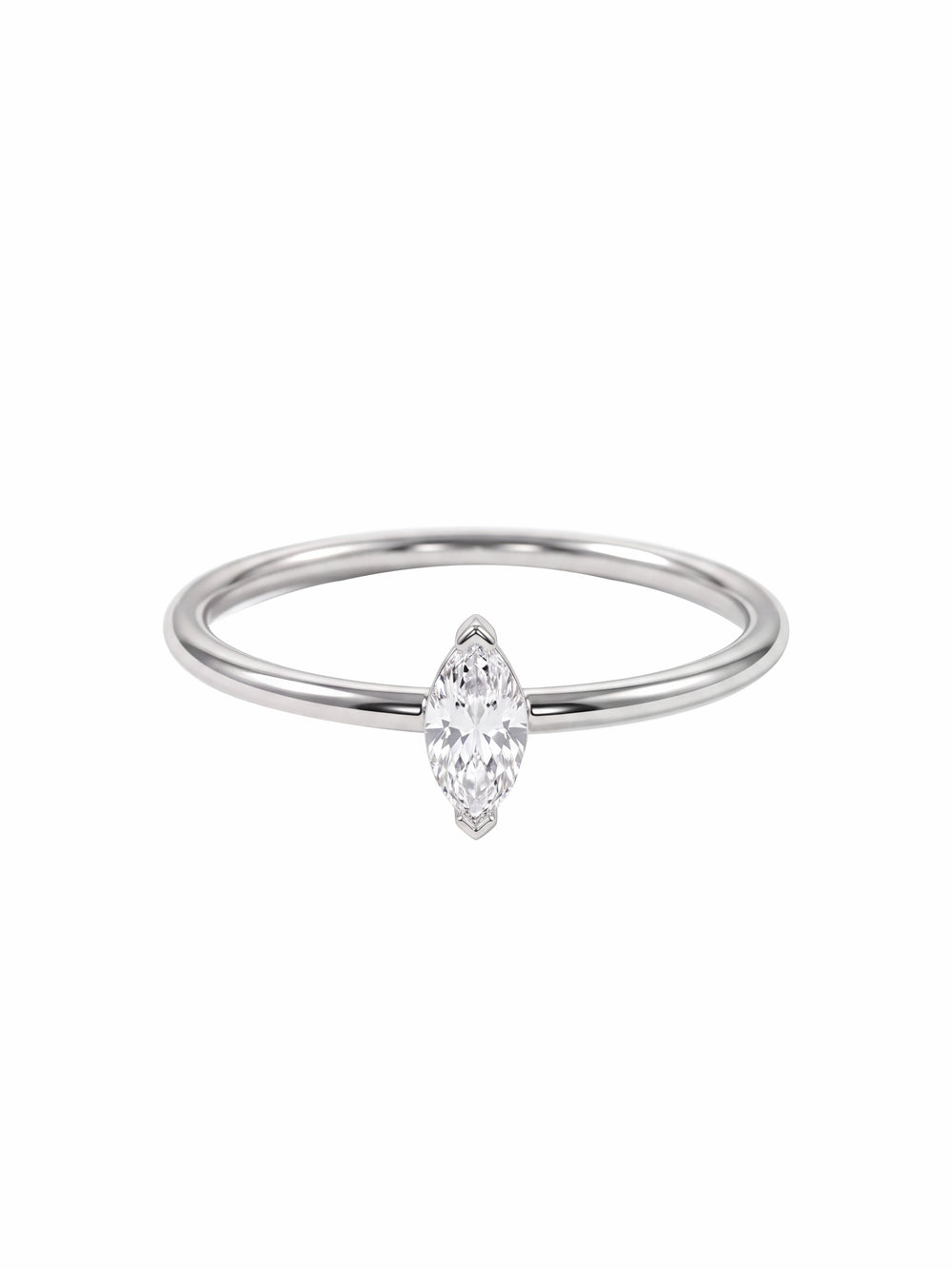 Anillo Plateado Zirconia Marquesa Central
