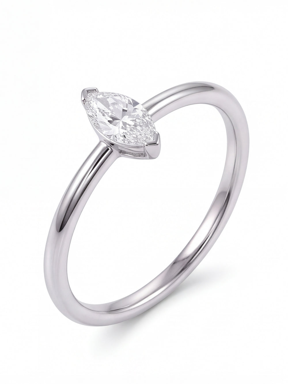 Anillo Plateado Zirconia Marquesa Central