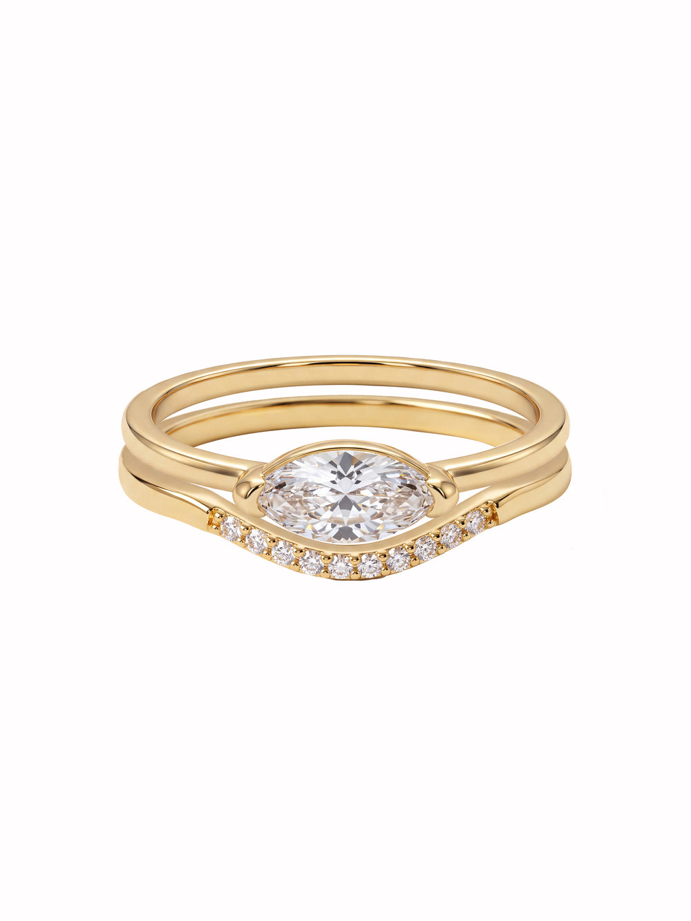 Set Anillos Con Zirconia Marquesa Y Forma V