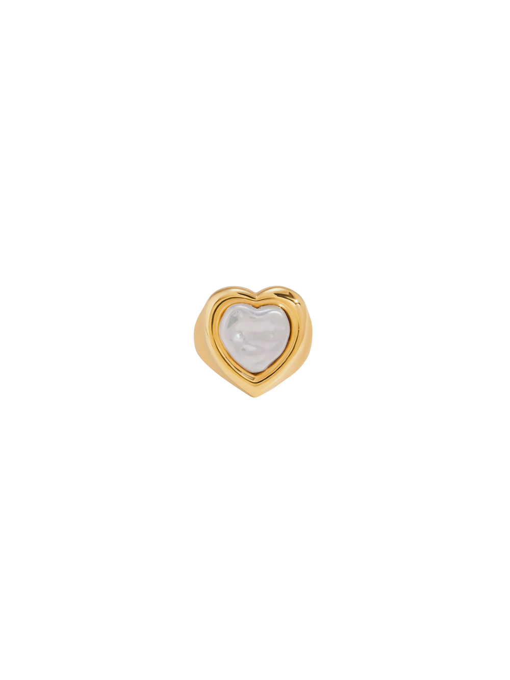 Anillo Chunky Perla Corazon