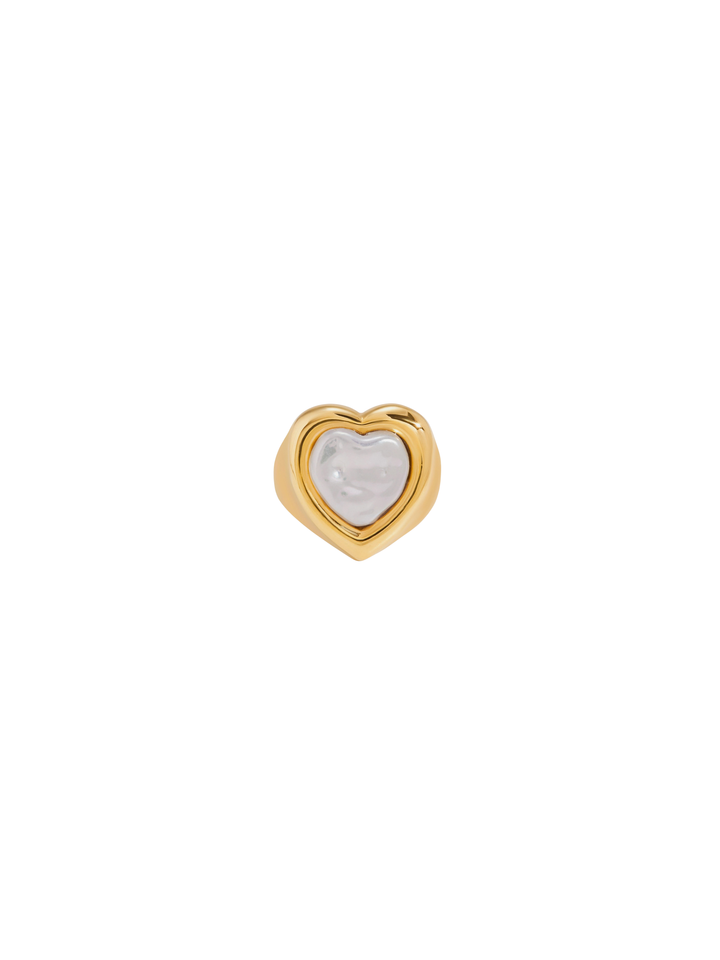 Anillo Chunky Perla Corazon