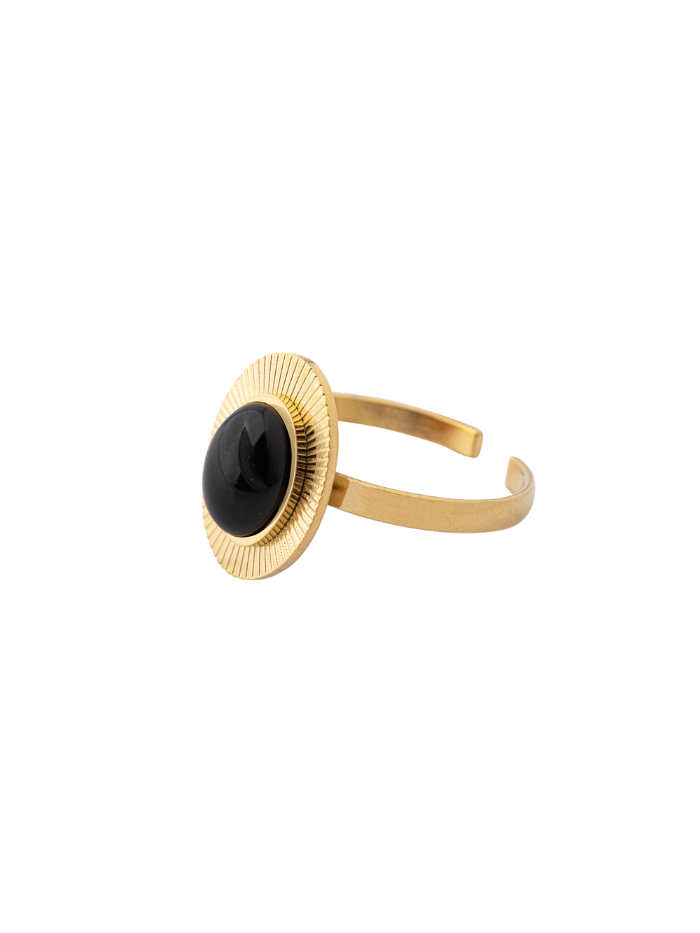 Anillo Con Piedra Ovalada Central