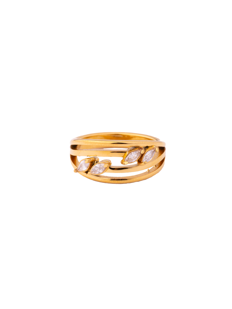 Anillo Cuatro Lineas Con Zirconias Marquesa