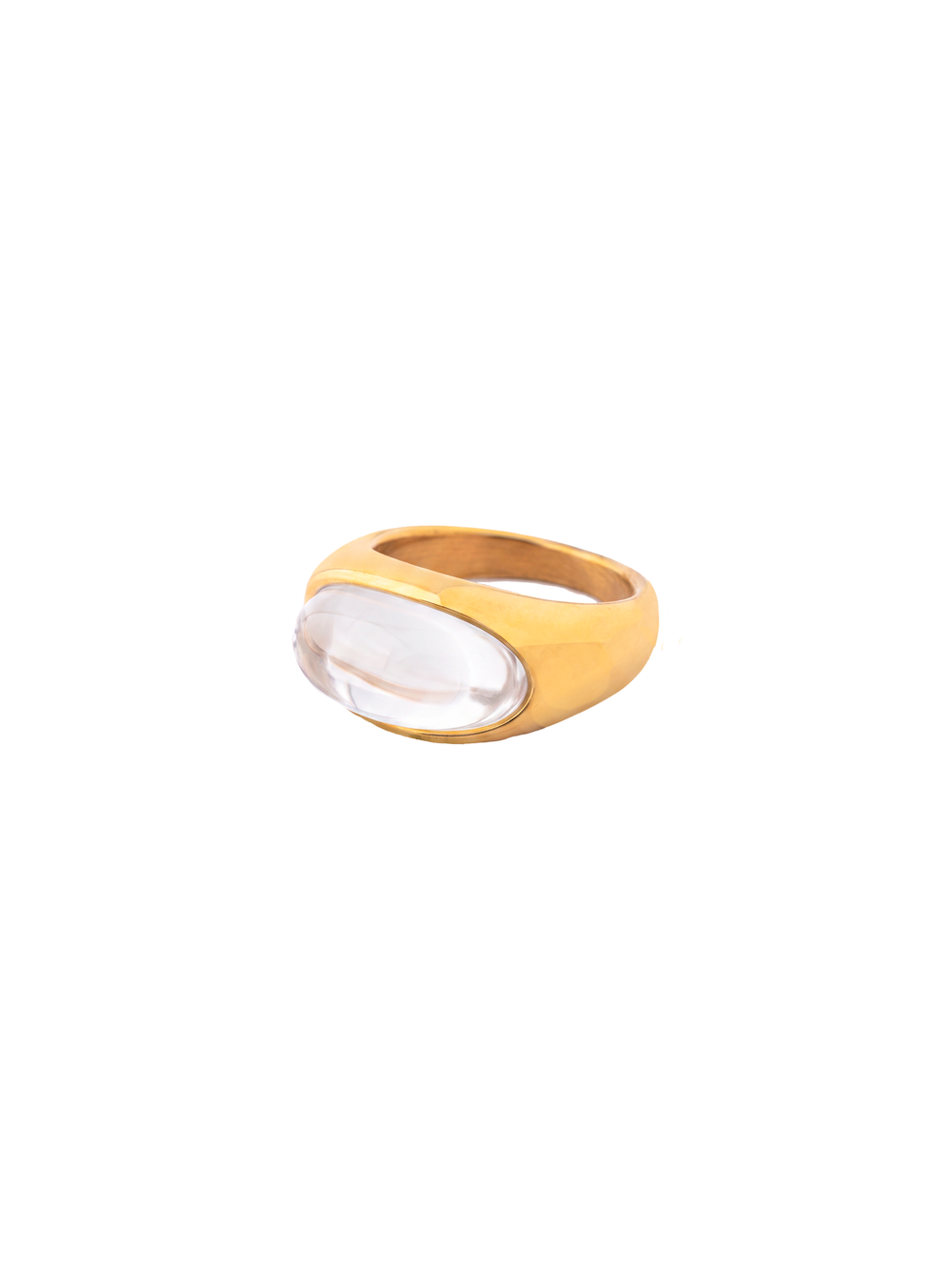 Anillo Con Centro Resina Horizontal