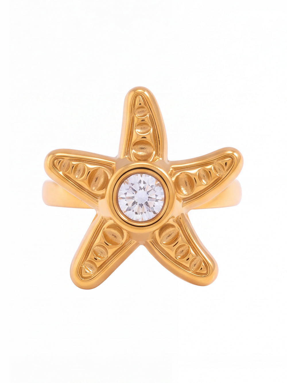Anillo Estrella De Mar Con Zirconia