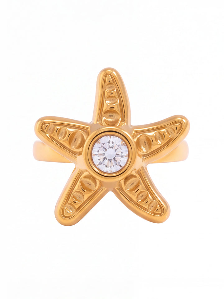 Anillo Estrella De Mar Con Zirconia