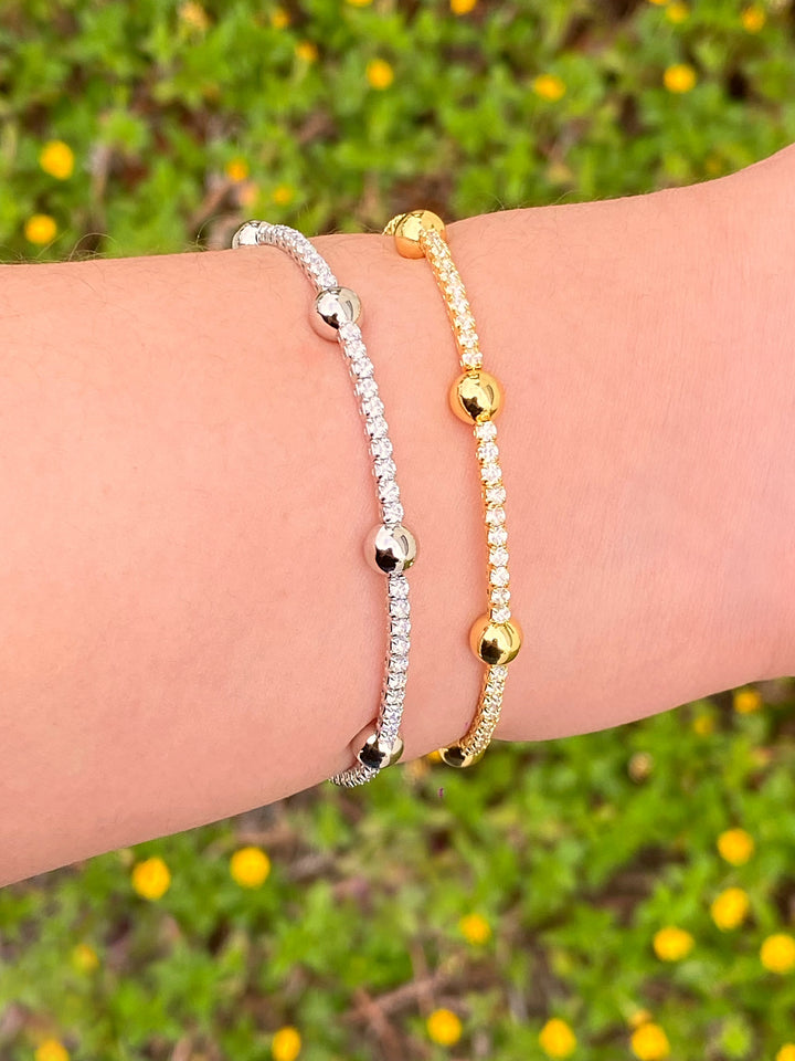 Brazalete Zirconias Y Bolitas