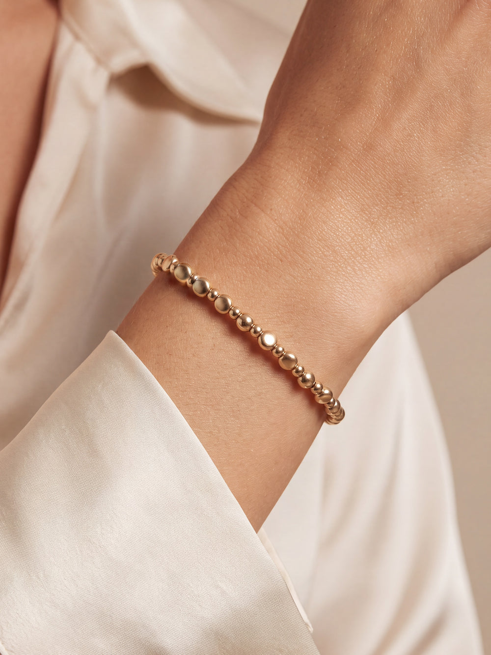 Pulseras Bolitas Irregulares GoldFilled 3 mm y 5 mm