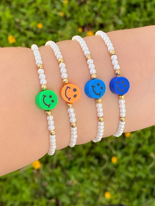 Pulsera Perlitas con Happy Face