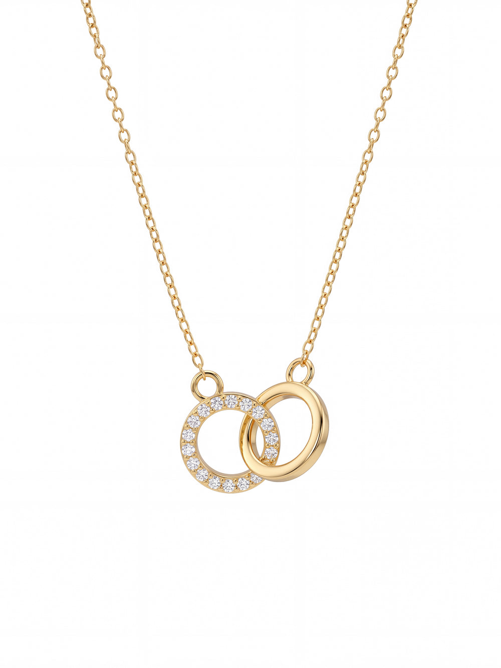 Collar Dos Circulos Entrelazados con Zirconias
