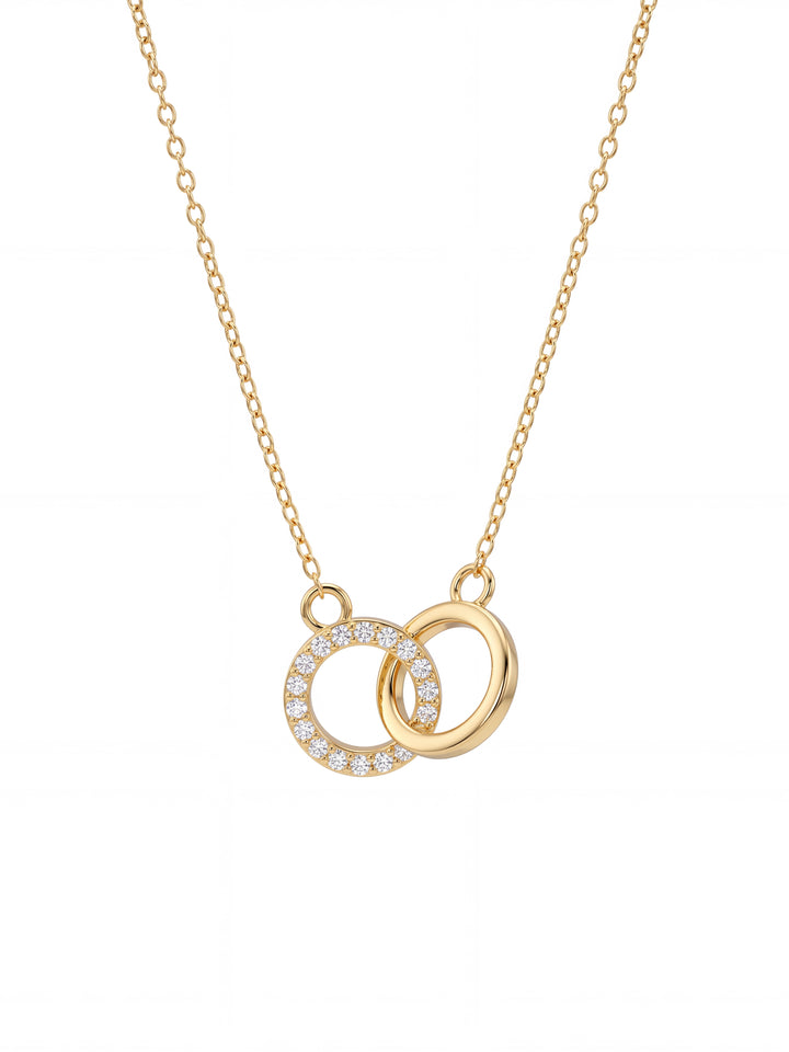 Collar Dos Circulos Entrelazados con Zirconias