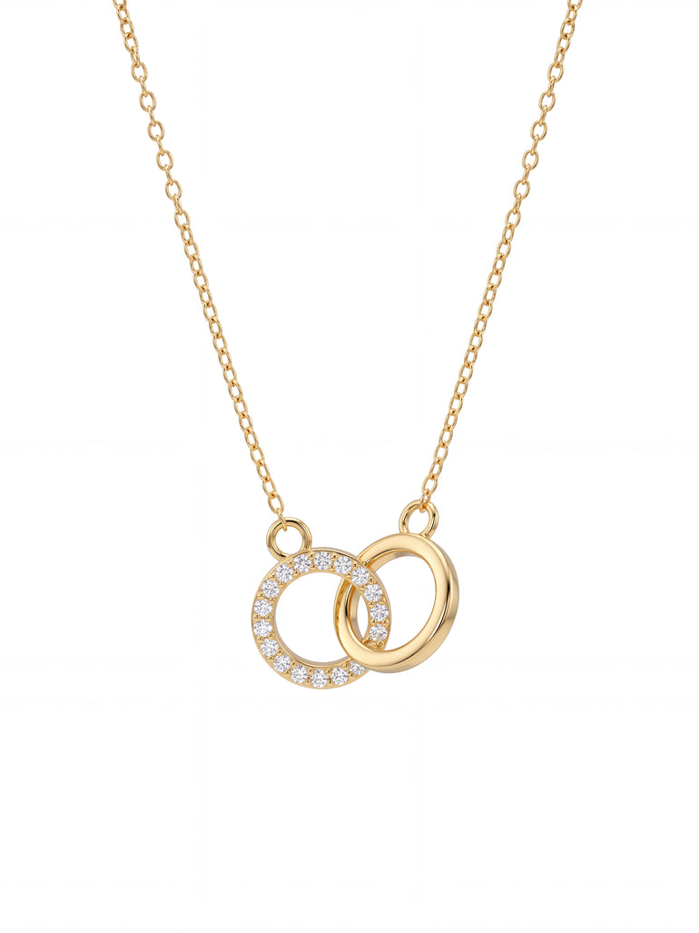 Collar Dos Circulos Entrelazados con Zirconias