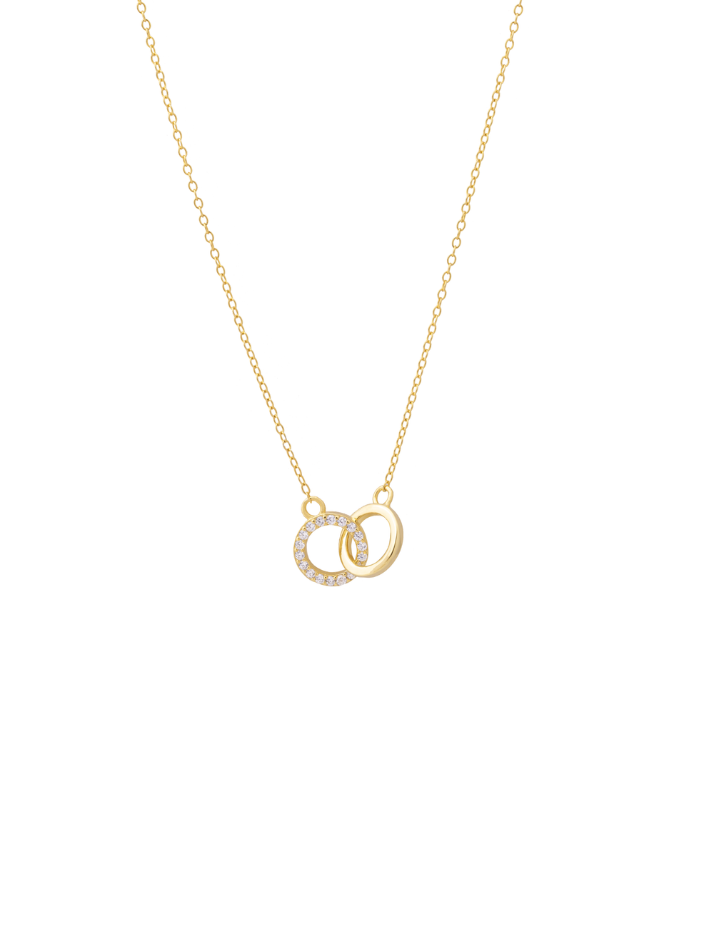 Collar Dos Circulos Entrelazados con Zirconias