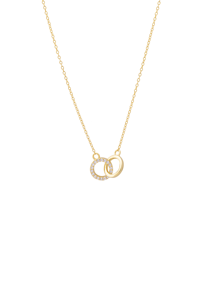 Collar Dos Circulos Entrelazados con Zirconias