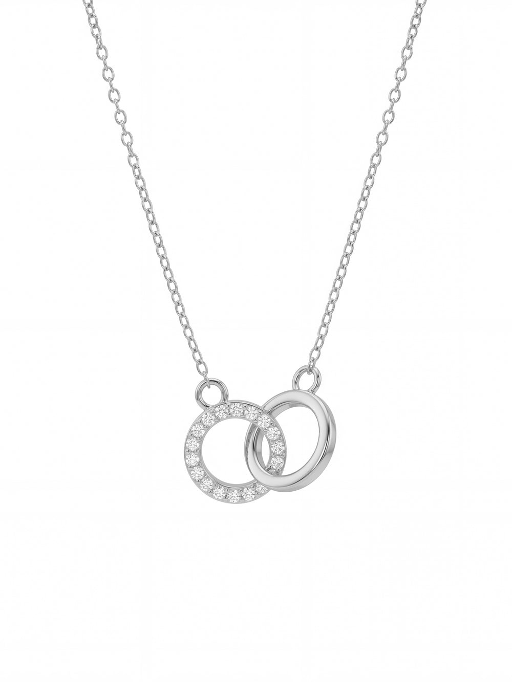 Collar Dos Circulos Entrelazados con Zirconias