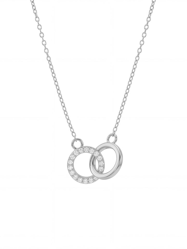 Collar Dos Circulos Entrelazados con Zirconias