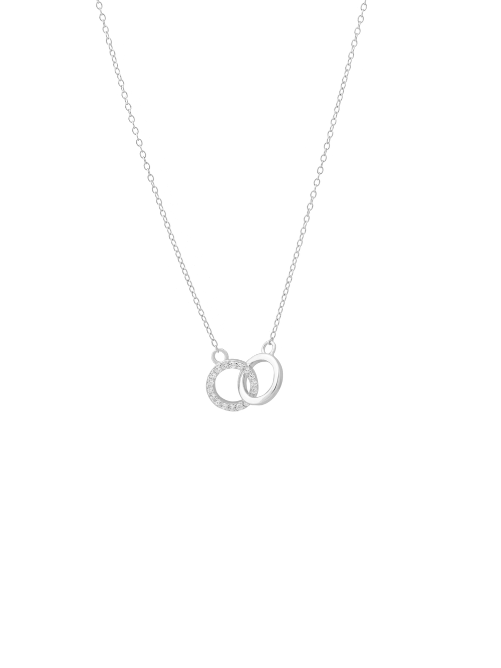 Collar Dos Circulos Entrelazados con Zirconias