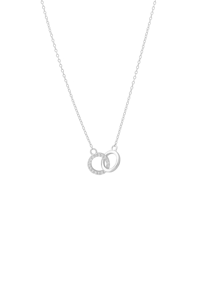 Collar Dos Circulos Entrelazados con Zirconias
