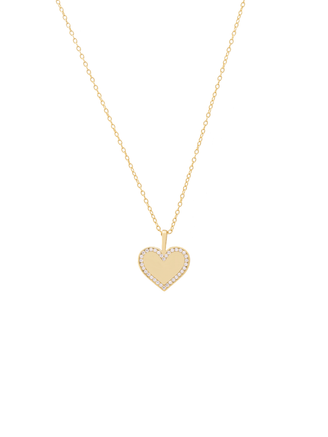 Collar Dije Corazon Con Borde Zirconias