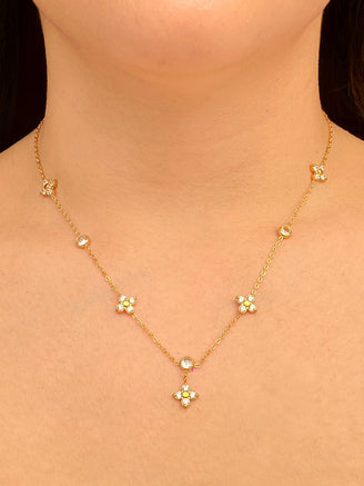 Collar Con Trebol Cuatro Zirconias