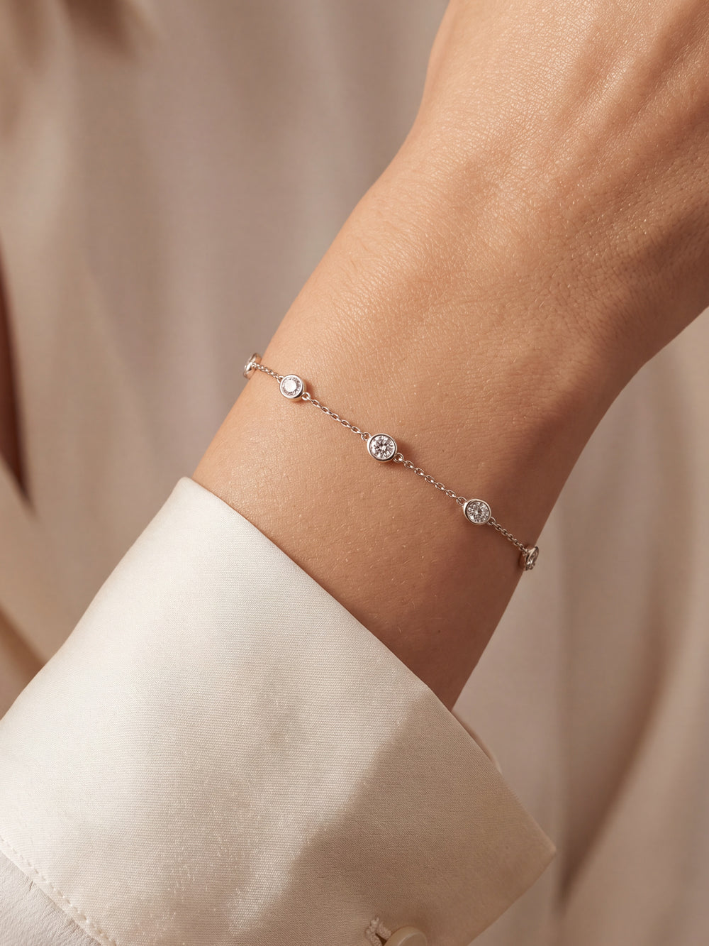 Pulsera Diamantes En Bisel Lab-Grown 1 Ct