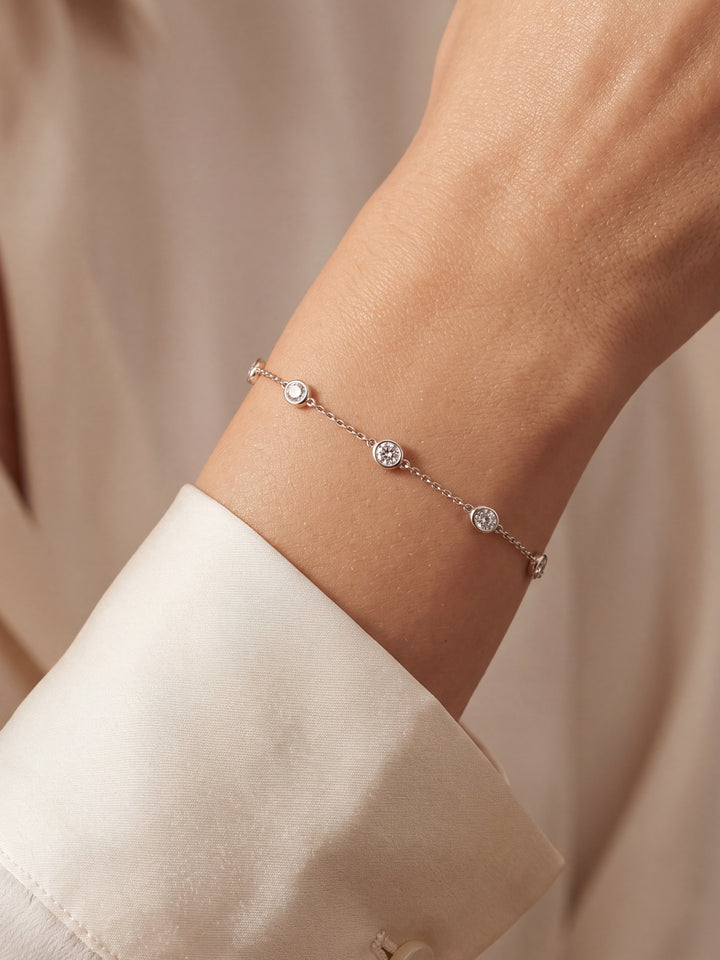 Pulsera Diamantes En Bisel Lab-Grown 1 Ct