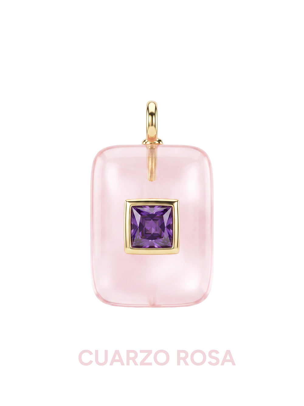 Dije Rectangular Con Centro Cuadrado