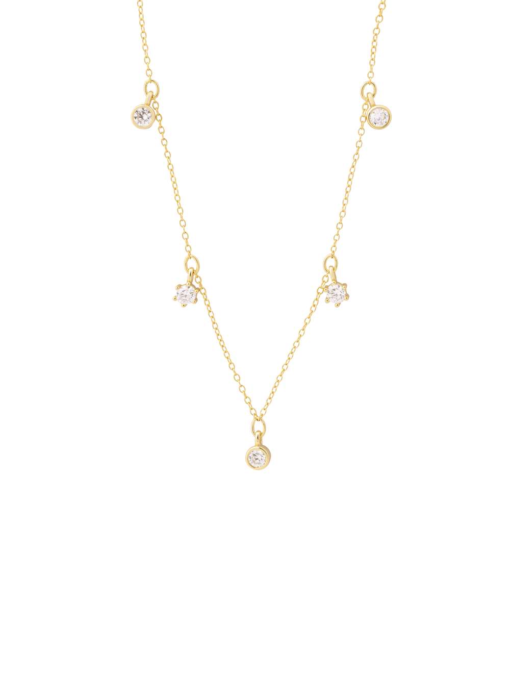 Collar Zirconias Colgantes Con Bisel