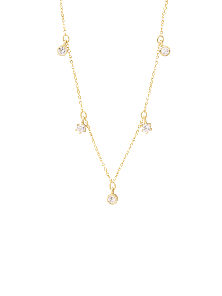 Collar Zirconias Colgantes Con Bisel