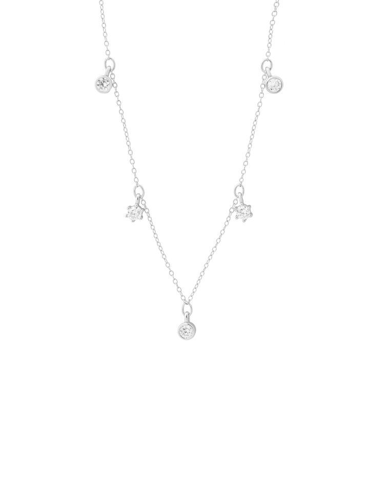 Collar Zirconias Colgantes Con Bisel